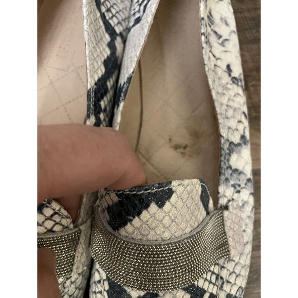 Hispanitas Flats Snake Print Leather Loafers spanish Sz 41 EU 10 USA - Picture 2 of 11